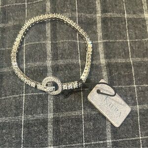 Kiera Couture Silver Tennis Bracelet with Sparkling Crystals